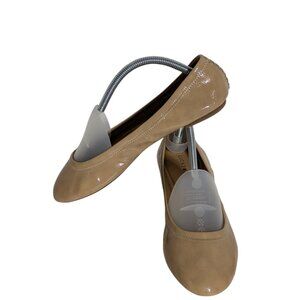 Women's 8.5 Lucky Brand Erin Ballet Flats Nude Beige Faux Leather Slip On Shoes